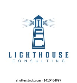 Lighthouse logo design, island with lighthouse