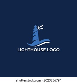 Lighthouse logo design, light house logo symbol design illustration inspiration