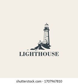 Lighthouse logo design Premium Vector