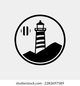 Lighthouse logo design simple and creative