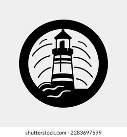 Lighthouse logo design simple and creative
