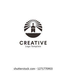 Lighthouse logo design template
