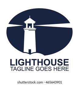 Lighthouse Logo Design Template Stock Vector (Royalty Free) 465643901 ...