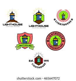 Lighthouse logo design template