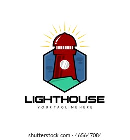 Lighthouse logo design template