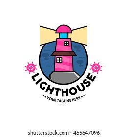 Lighthouse logo design template