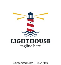 Lighthouse Logo Design Template Stock Vector (Royalty Free) 465647150 ...