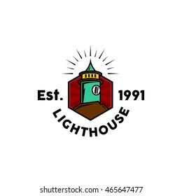 Lighthouse logo design template
