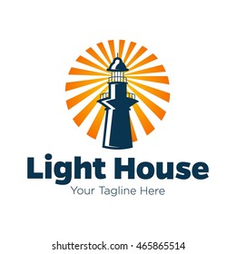 Lighthouse logo design template