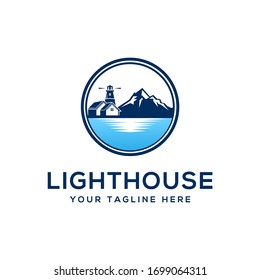 Lighthouse logo design template illustration