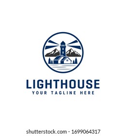 Lighthouse logo design template illustration