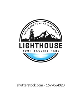Lighthouse logo design template illustration
