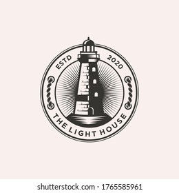 Lighthouse logo design template illustration
