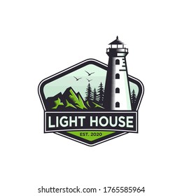 Lighthouse logo design template illustration
