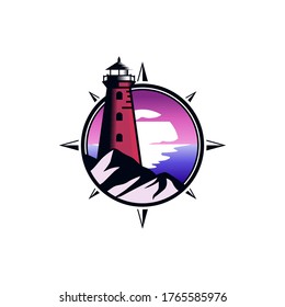 Lighthouse logo design template illustration
