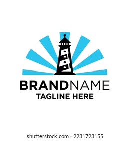 Lighthouse Logo Design Template Inspiration, Vector Illustration.