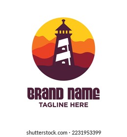 Lighthouse Logo Design Template Inspiration, Vector Illustration.