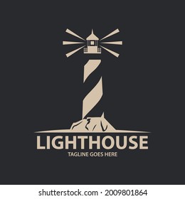lighthouse logo design template. lighthouse symbol icon.