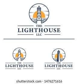 Lighthouse Logo Design Template Vector Sun Stock Vector (Royalty Free ...