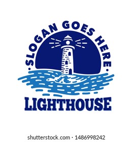 Lighthouse Logo Design Template. Vector Illustration.