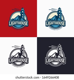 Lighthouse logo design template vector illustration