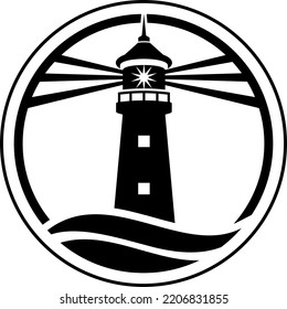 Lighthouse logo design template vector illustration