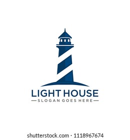 Lighthouse logo design vector illustration