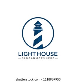 Lighthouse logo design vector illustration