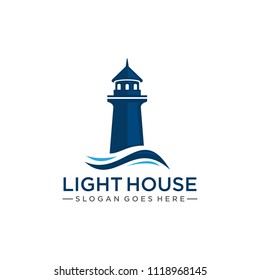 Lighthouse logo design vector illustration