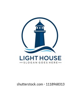 Lighthouse logo design vector illustration