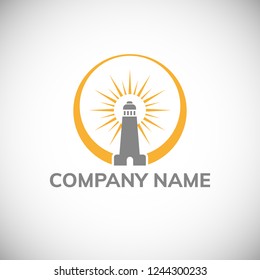 Lighthouse Logo Design. Vector illustration
