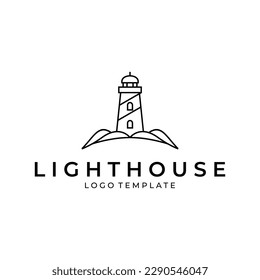 Lighthouse logo design vector illustration