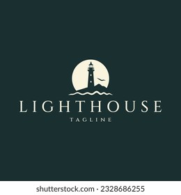 Lighthouse logo design vector illustration