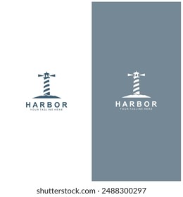 Lighthouse logo design vector illustration template