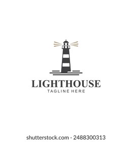 Lighthouse logo design vector illustration template