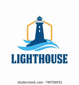 lighthouse logo design. Vector illustration