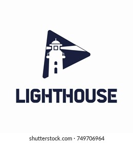 lighthouse logo design. Vector illustration