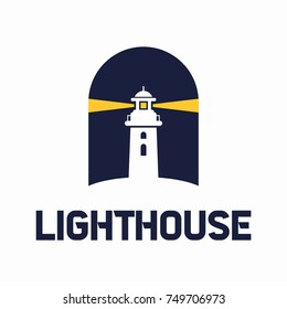 Lighthouse Logo Design Vector Illustration Stock Vector (Royalty Free ...