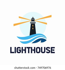 lighthouse logo design. Vector illustration