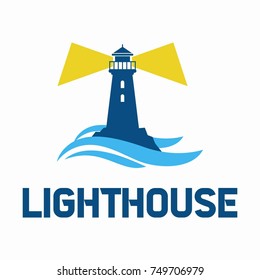 lighthouse logo design. Vector illustration