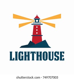 lighthouse logo design. Vector illustration