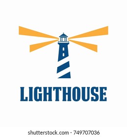 lighthouse logo design. Vector illustration