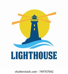 lighthouse logo design. Vector illustration