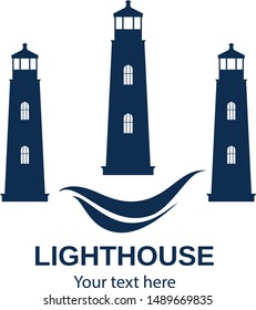 Lighthouse. Logo design. Vector image.