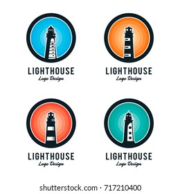 Lighthouse Logo Design Vector Set