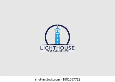 Lighthouse logo design vector template