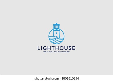 Lighthouse logo design vector template