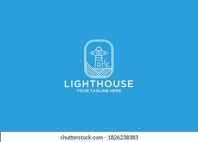 Lighthouse logo design vector template