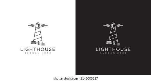 lighthouse logo design vector template