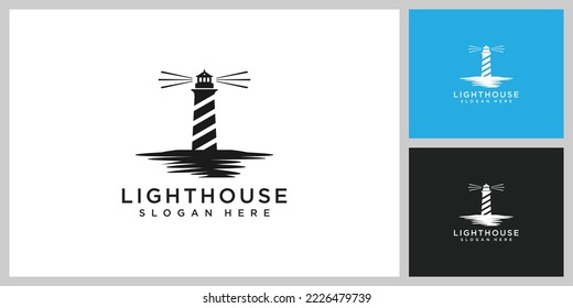 lighthouse logo design vector template